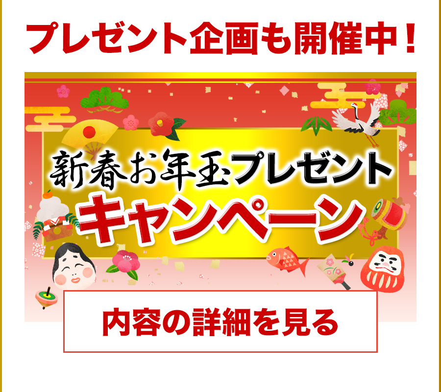 新春お年玉プレゼントキャンペーンも実施中!