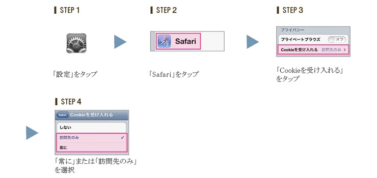 【スマートフォン】cookie設定 safari