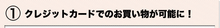 クレジットカードでのお買い物が可能に!