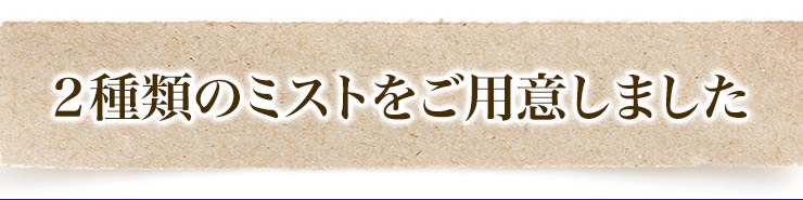 2種類の浄化ミストをご用意しました