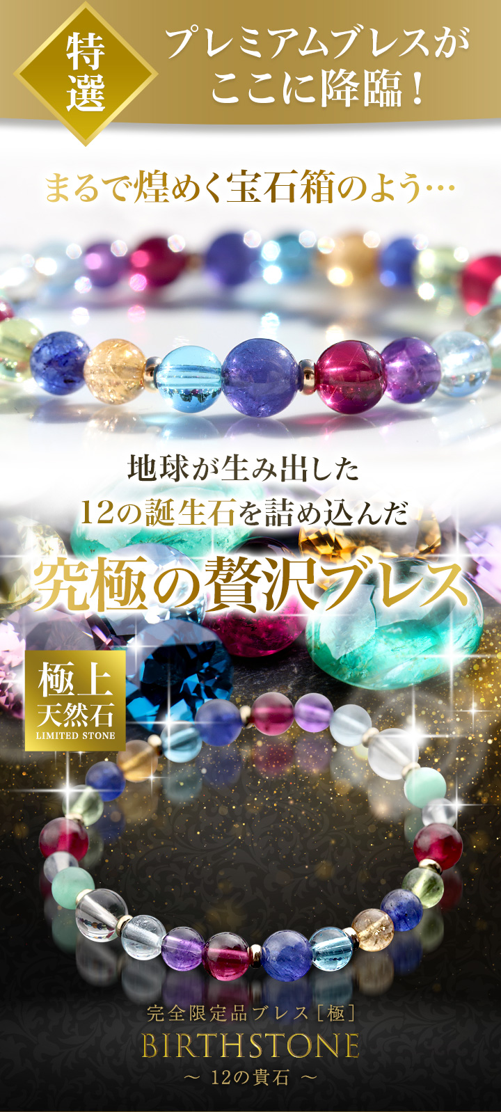 特選品】[☆]完全限定品ブレス【極Ver.59：Birthstone～12の貴石